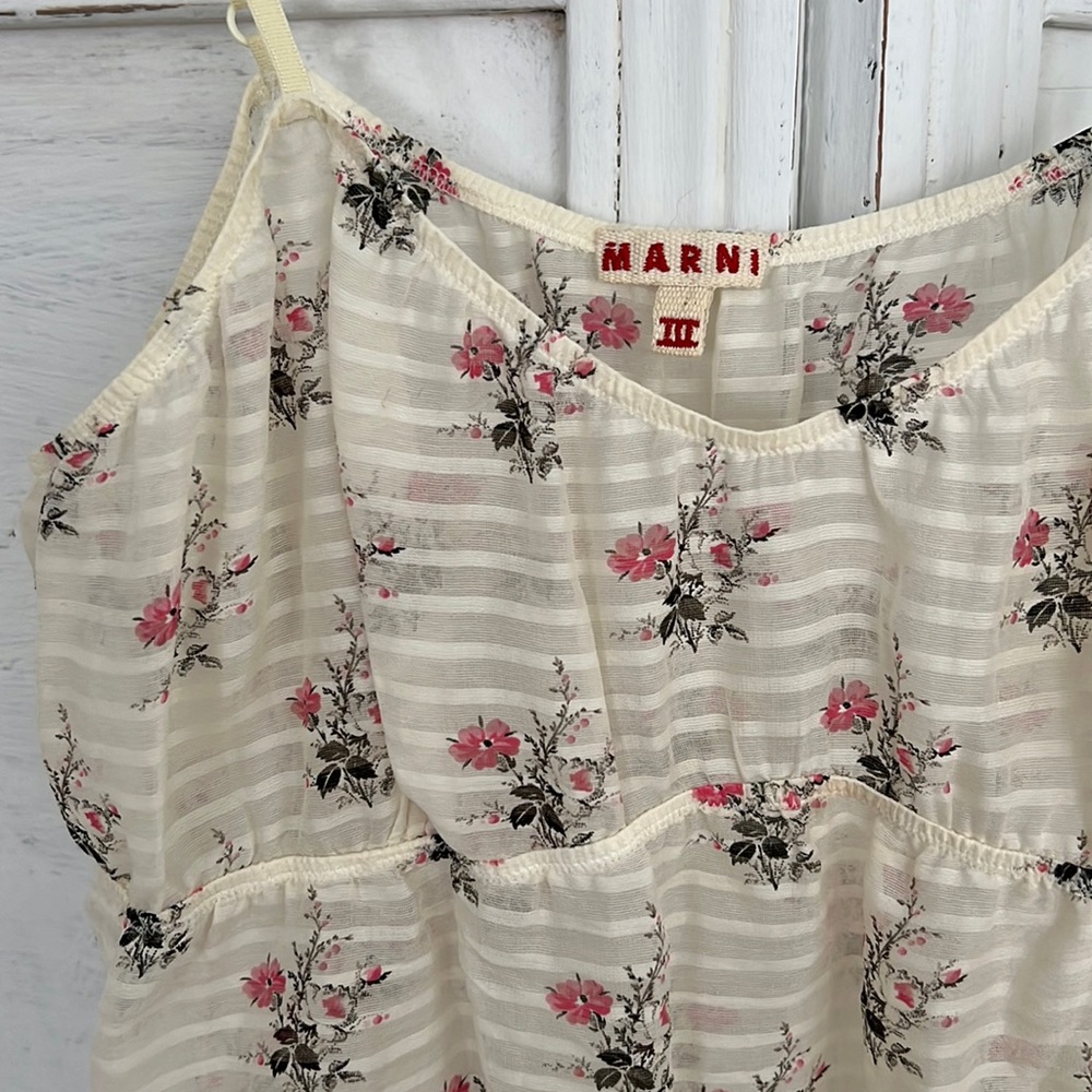 Marni silk cotton blend sheer cami